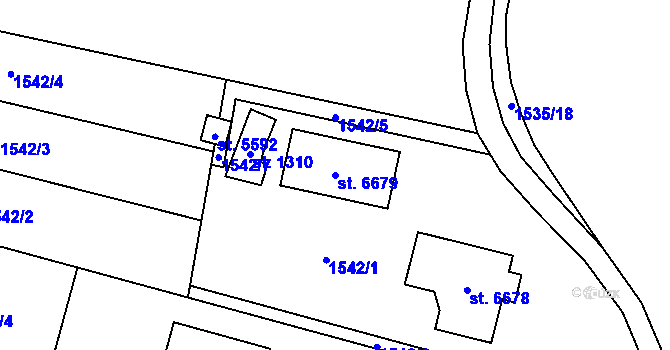 Parcela st. 6679 v KÚ Žatec, Katastrální mapa