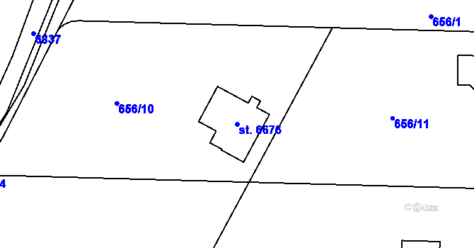 Parcela st. 6676 v KÚ Žatec, Katastrální mapa