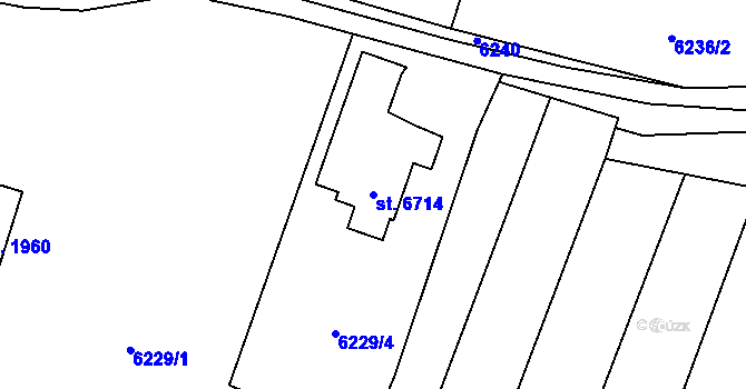 Parcela st. 6714 v KÚ Žatec, Katastrální mapa