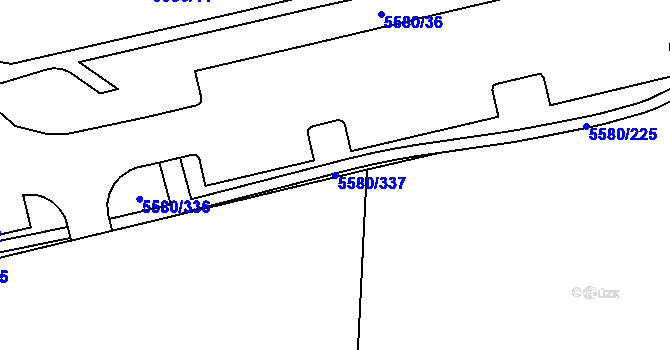 Parcela st. 5580/337 v KÚ Žatec, Katastrální mapa