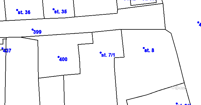 Parcela st. 7/1 v KÚ Velichov u Žatce, Katastrální mapa