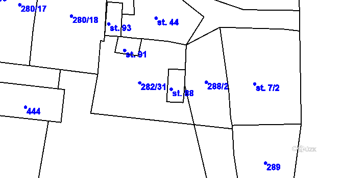 Parcela st. 88 v KÚ Velichov u Žatce, Katastrální mapa