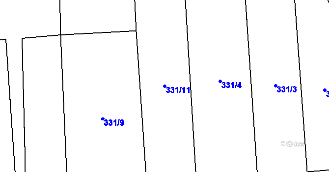 Parcela st. 331/11 v KÚ Velichov u Žatce, Katastrální mapa