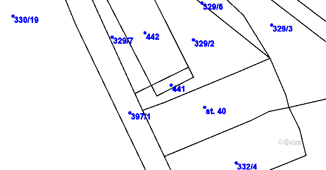 Parcela st. 64/1 v KÚ Velichov u Žatce, Katastrální mapa