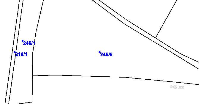 Parcela st. 246/6 v KÚ Velichov u Žatce, Katastrální mapa