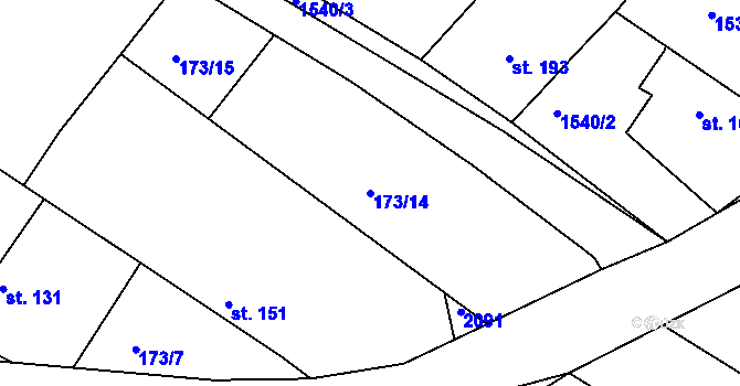 Parcela st. 173/14 v KÚ Ždánice u Kouřimi, Katastrální mapa