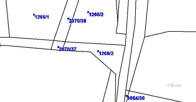 Parcela st. 1268/2 v KÚ Ždánice u Kouřimi, Katastrální mapa