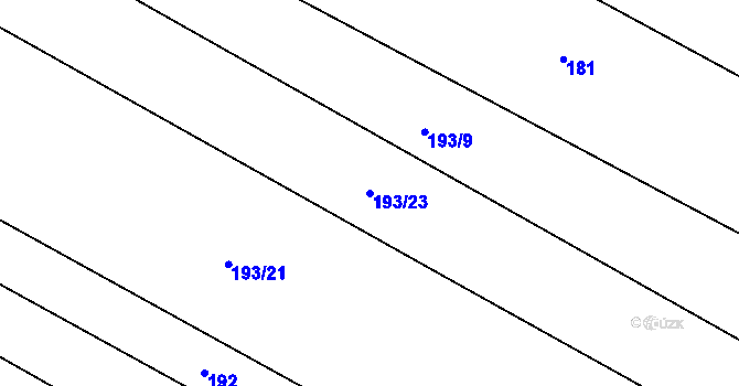 Parcela st. 193/23 v KÚ Ždánice u Kouřimi, Katastrální mapa