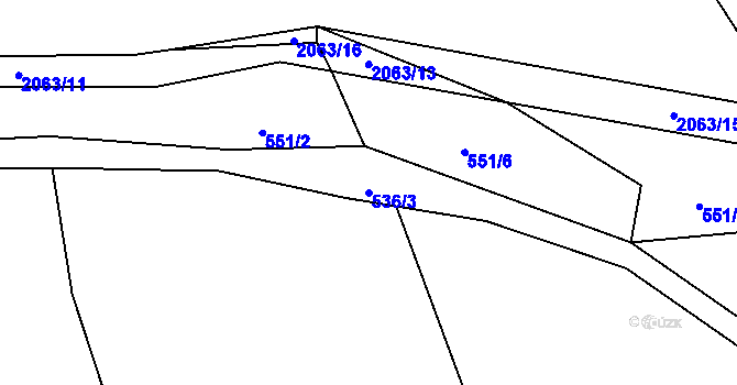 Parcela st. 536/3 v KÚ Ždánice u Kouřimi, Katastrální mapa