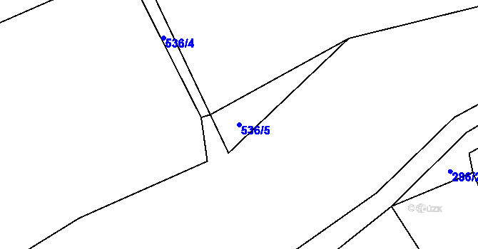 Parcela st. 536/5 v KÚ Ždánice u Kouřimi, Katastrální mapa