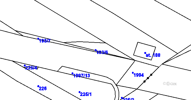Parcela st. 193/6 v KÚ Ždánice u Kouřimi, Katastrální mapa