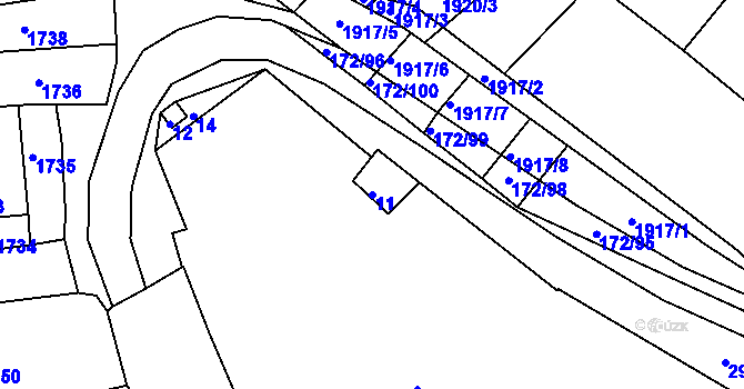 Parcela st. 11 v KÚ Ždánice, Katastrální mapa