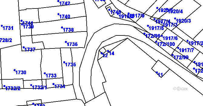 Parcela st. 12 v KÚ Ždánice, Katastrální mapa