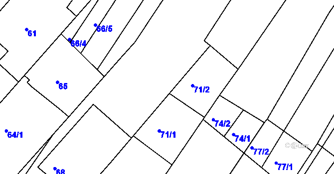 Parcela st. 69/5 v KÚ Ždánice, Katastrální mapa