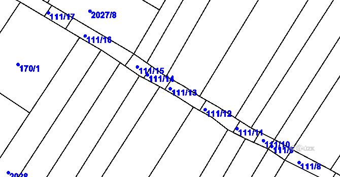 Parcela st. 111/13 v KÚ Ždánice, Katastrální mapa
