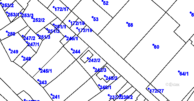 Parcela st. 172/23 v KÚ Ždánice, Katastrální mapa
