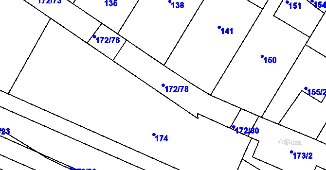 Parcela st. 172/78 v KÚ Ždánice, Katastrální mapa
