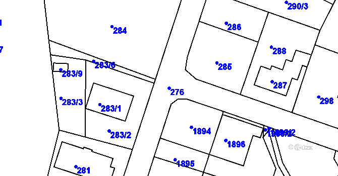 Parcela st. 276 v KÚ Ždánice, Katastrální mapa