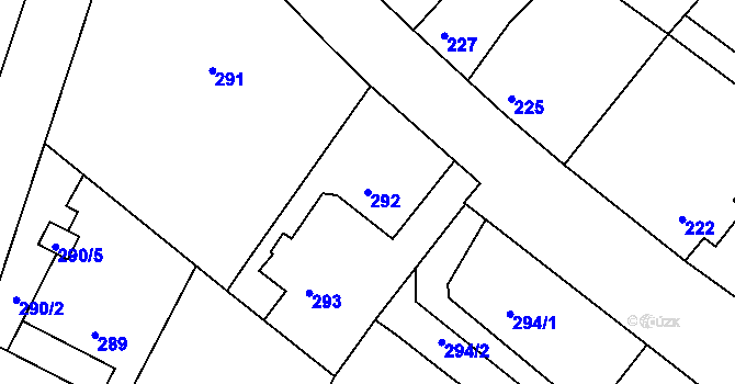 Parcela st. 292 v KÚ Ždánice, Katastrální mapa