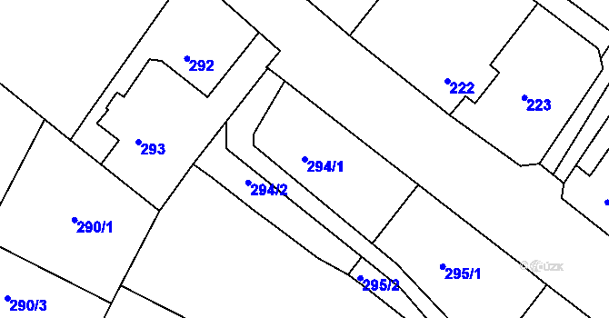 Parcela st. 294/1 v KÚ Ždánice, Katastrální mapa