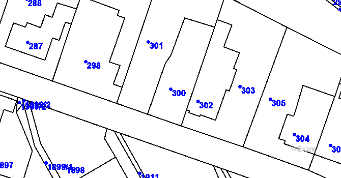 Parcela st. 300 v KÚ Ždánice, Katastrální mapa
