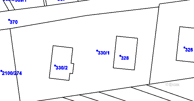 Parcela st. 330/1 v KÚ Ždánice, Katastrální mapa