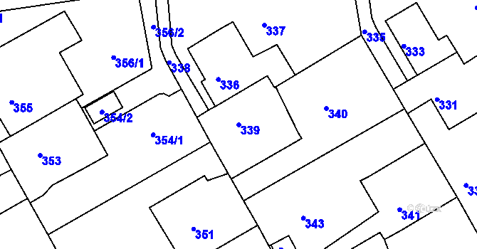 Parcela st. 339 v KÚ Ždánice, Katastrální mapa