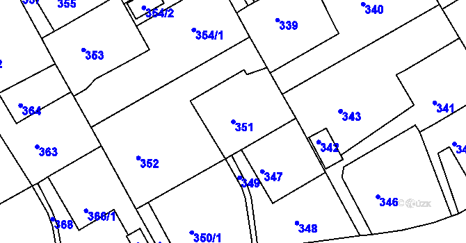 Parcela st. 351 v KÚ Ždánice, Katastrální mapa