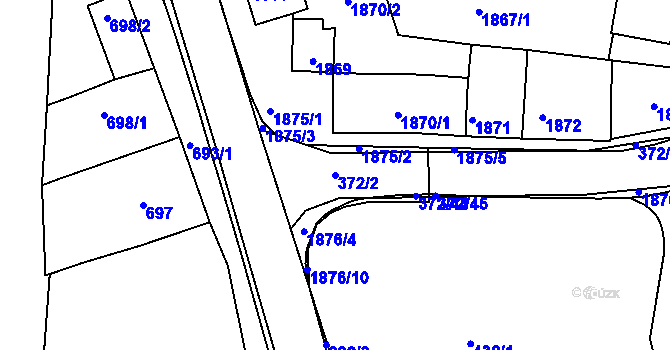 Parcela st. 372/2 v KÚ Ždánice, Katastrální mapa