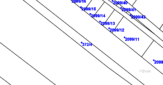 Parcela st. 372/4 v KÚ Ždánice, Katastrální mapa