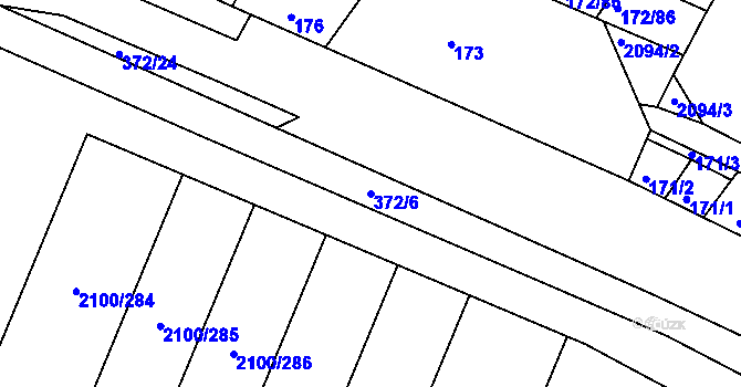 Parcela st. 372/6 v KÚ Ždánice, Katastrální mapa