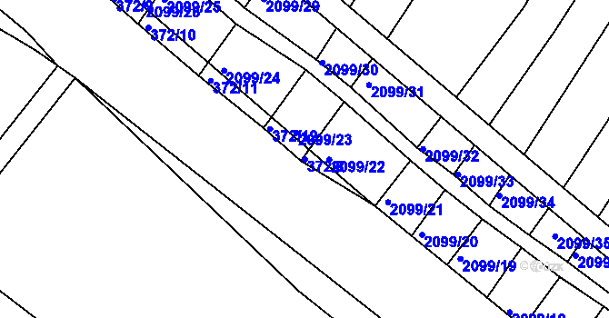 Parcela st. 372/8 v KÚ Ždánice, Katastrální mapa