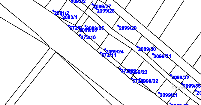Parcela st. 372/11 v KÚ Ždánice, Katastrální mapa