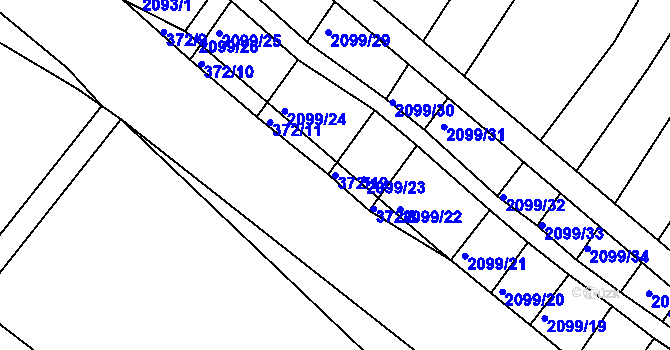 Parcela st. 372/12 v KÚ Ždánice, Katastrální mapa