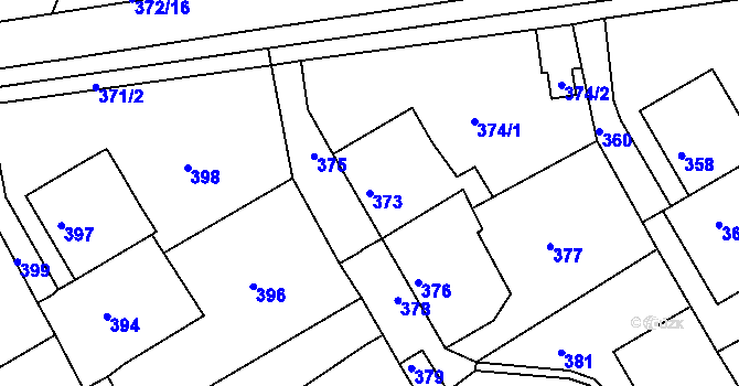 Parcela st. 373 v KÚ Ždánice, Katastrální mapa