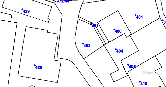 Parcela st. 403 v KÚ Ždánice, Katastrální mapa