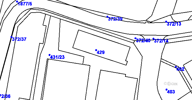 Parcela st. 429 v KÚ Ždánice, Katastrální mapa