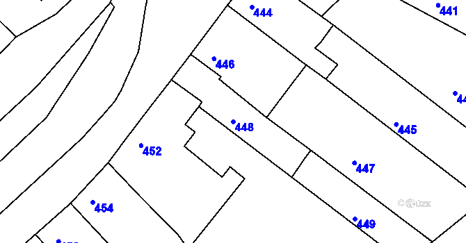 Parcela st. 448 v KÚ Ždánice, Katastrální mapa