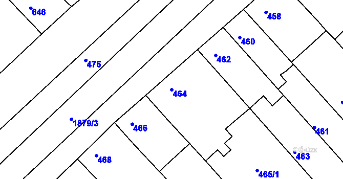 Parcela st. 464 v KÚ Ždánice, Katastrální mapa