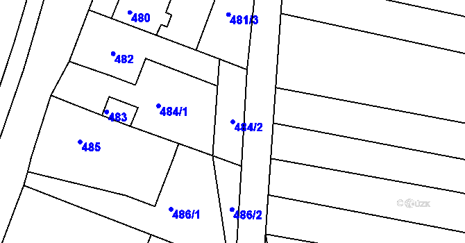 Parcela st. 484/2 v KÚ Ždánice, Katastrální mapa