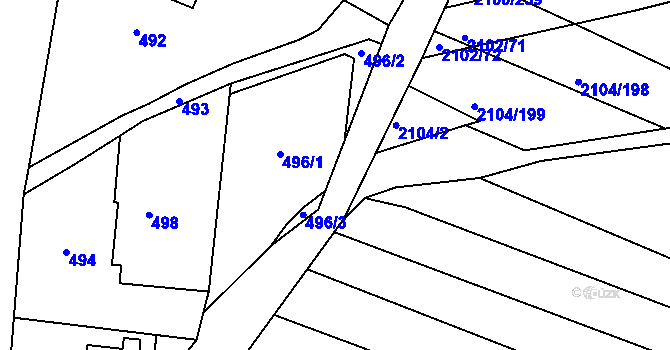 Parcela st. 491/4 v KÚ Ždánice, Katastrální mapa