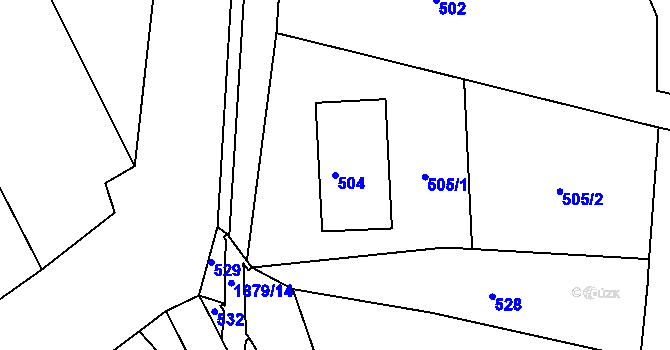 Parcela st. 504 v KÚ Ždánice, Katastrální mapa