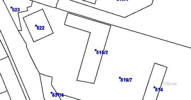 Parcela st. 515/2 v KÚ Ždánice, Katastrální mapa