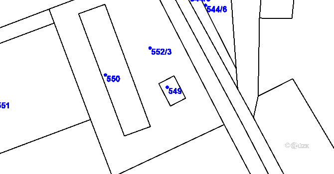 Parcela st. 549 v KÚ Ždánice, Katastrální mapa