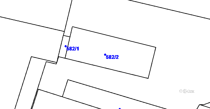 Parcela st. 582/2 v KÚ Ždánice, Katastrální mapa