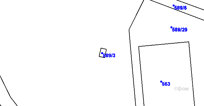 Parcela st. 589/3 v KÚ Ždánice, Katastrální mapa
