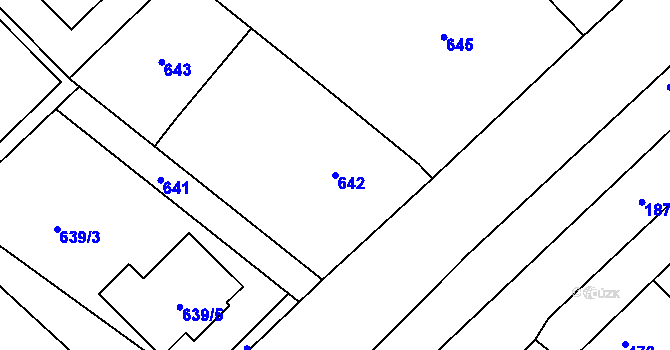 Parcela st. 642 v KÚ Ždánice, Katastrální mapa