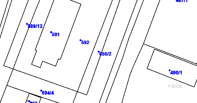 Parcela st. 656/2 v KÚ Ždánice, Katastrální mapa