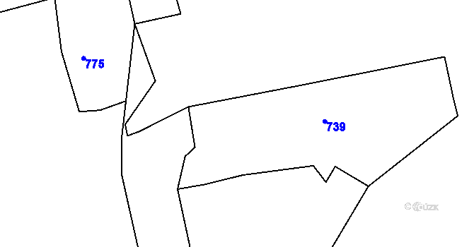 Parcela st. 738 v KÚ Ždánice, Katastrální mapa