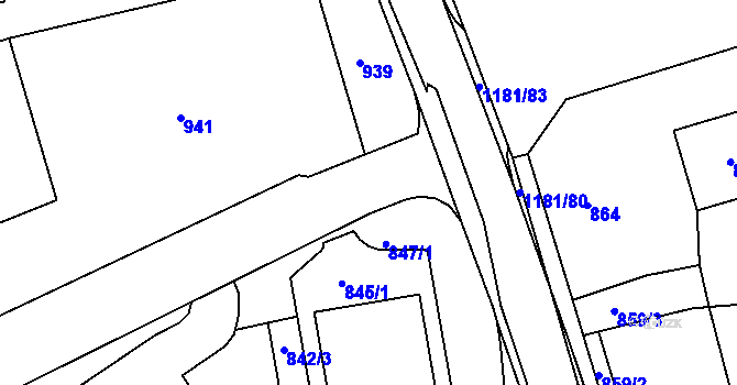 Parcela st. 809/2 v KÚ Ždánice, Katastrální mapa